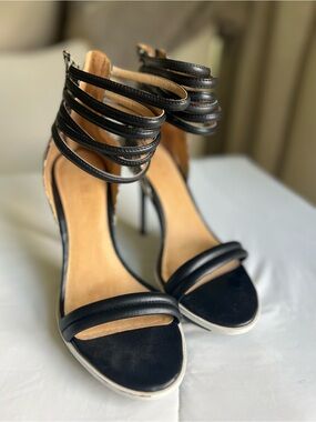 LAMB Women's Black Strappy High Heel Sandals size 8.5